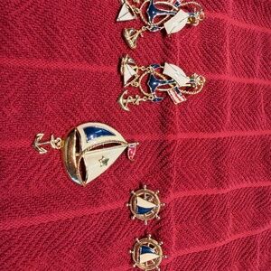 Vintage sailing necklace and earrings set